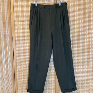 Slates Levi Strauss Mens 33x27 Pleated Cuffed Dress Pants Charcoal Gray Original